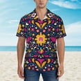 thumbnail image 2 of Xecao Cinco De Mayo Floral print Hawaiian shirt - a stylish short-sleeve button-down for men, perfect for casual beach and tropical outings., 2 of 9