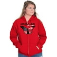 thumbnail image 3 of America Pretty Patriotic Butterfly Zip Hoodie Sweatshirt Women Brisco Brands S, 3 of 6