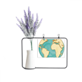 thumbnail image 1 of Earth Blue Ocean Yellow World Artificial Lavender Flower Vase Bottle Card, 1 of 2