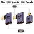 thumbnail image 2 of Adaptador AReMe 8K Mini HDMI a HDMI (paquete de 3) ángulo de 90°, 2 of 5