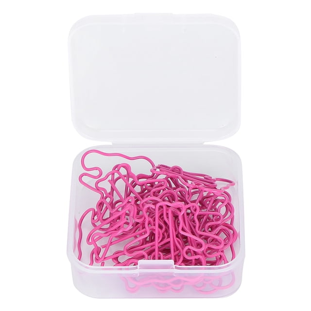 YUMILI 20 piezas Mini alambre recubierto de plástico clip de papel con forma de oso marcapáginas Clip archivo Notebook titular(Rosa roja)