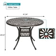 thumbnail image 5 of Magic Union 41.34" Outdoor Cast Aluminum Round Dining Table Outside Patio Furniture with Umbrella Hole, 5 of 6