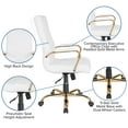 thumbnail image 6 of BizChair High Back White LeatherSoft Executive Swivel Office Chair with Gold Frame and Arms, 6 of 13