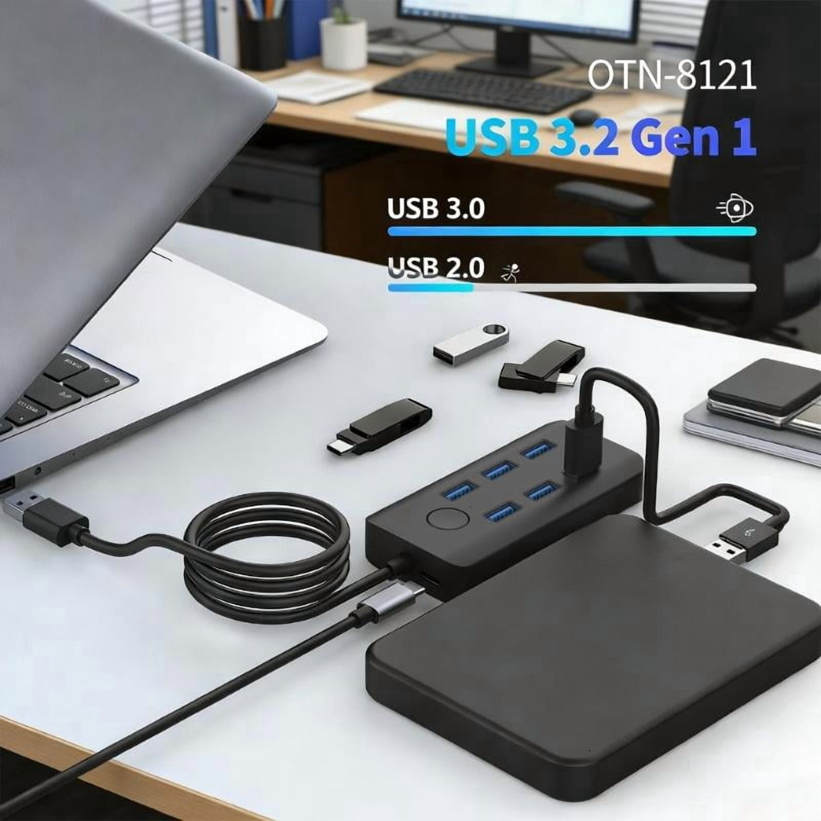 CEORPER Efficient USB3.0 Splitter USB Docking Station With Single Button Lock Screen
