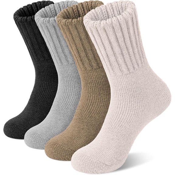 CoCoMangos iCamter 4 Pairs Womens Wool Socks - Soft, Thick, Warm Thermal Boot Winter Socks for Gifts