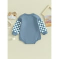 thumbnail image 5 of Musuos Baby Girls Boys Autumn Loose Romper 3 6 12 18M Long Sleeve Crewneck Plaid Print Contrast Color Romper, 5 of 9