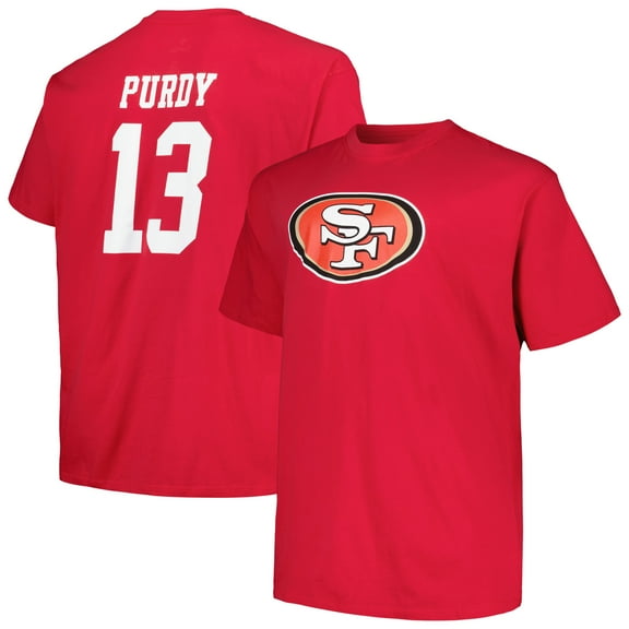 Men's Fanatics Brock Purdy Scarlet San Francisco 49ers Big & Tall Player Name & Number T-Shirt