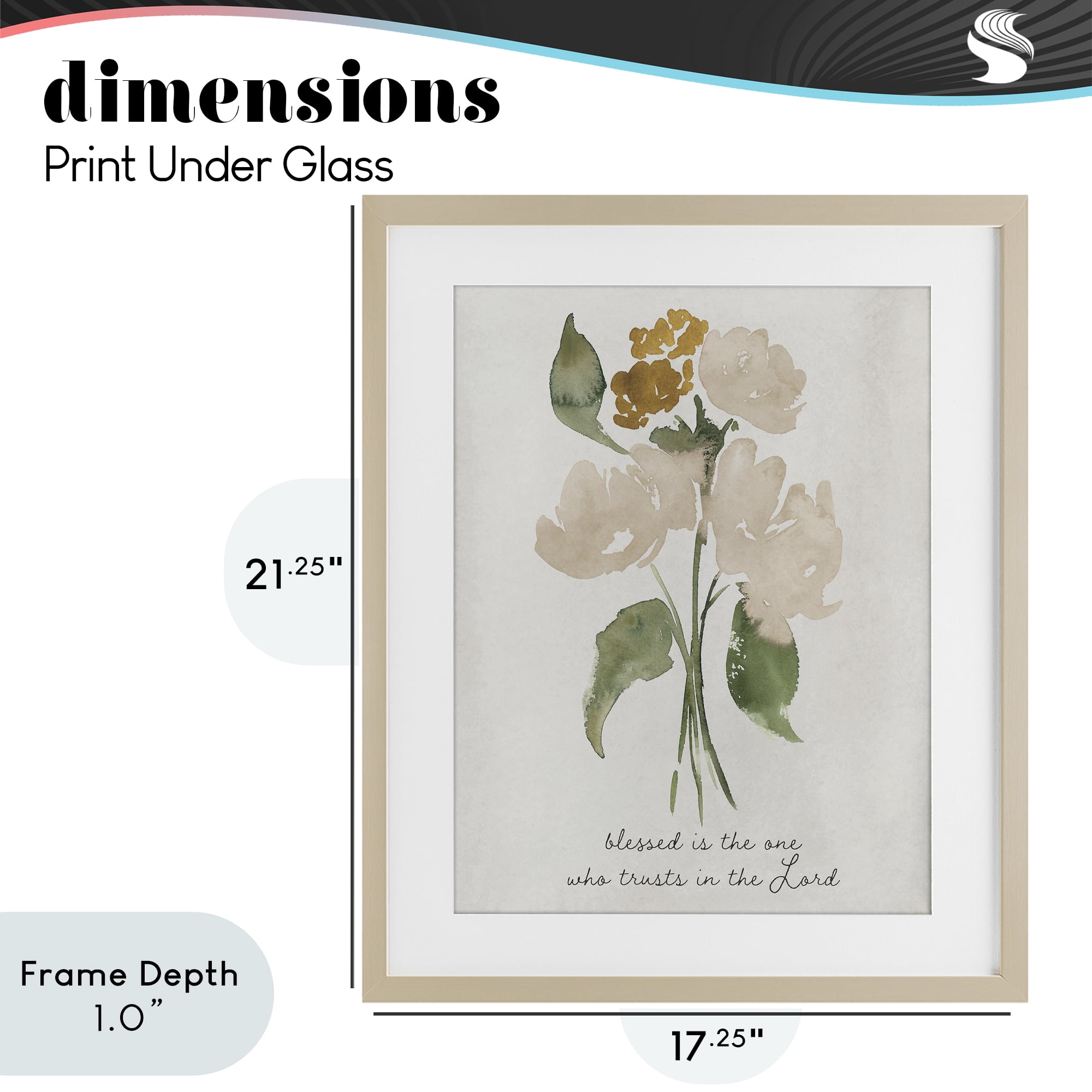 Stupell Industries Who Trusts In The Lord Flowers Birch Framed Print Under Glass, design by Lucille Price