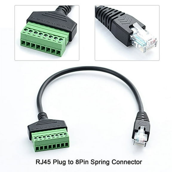 RJ45 Ethernet Male To 8 Pin AV Terminal Screw Adapter Converter Block Plug cable