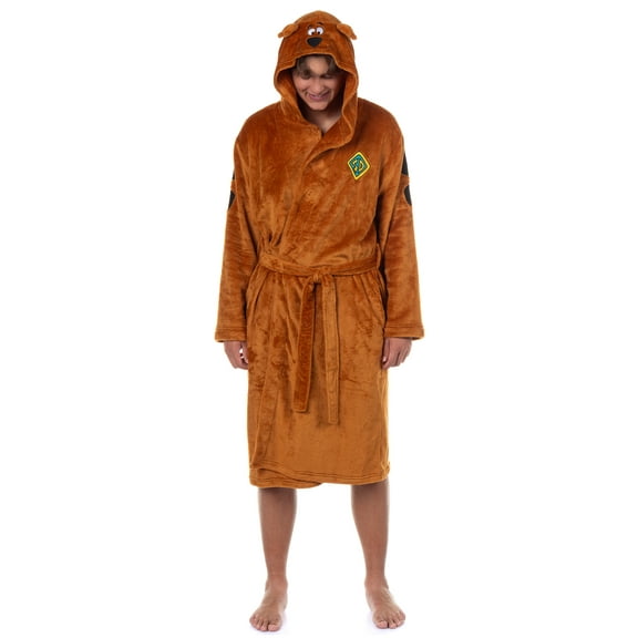 Scooby-Doo Robe Men's Character Embroidered 3D Design Hooded Bathrobe For Adults