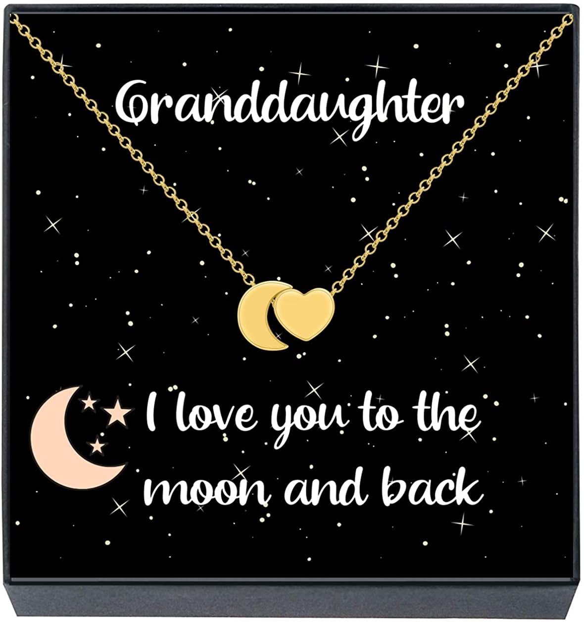 Sheridanstar Granddaughter Necklace I Love You To The Moon And Back Heart Moon Pendant Necklace Jewelry Gifts For Christmas Stocking Stuffer Ideas Presents For Girls Teens Women Gold Tone Sheridanstar Granddaughter Necklace I Love You To The Moon And Back Heart Moon Pendant Necklace Jewelry Gifts For Christmas Stocking Stuffer Ideas Presents For Girls Teens Women Gold Tone