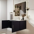 thumbnail image 4 of Sonoma 36 in W x 22 in D Navy Blue Single Bath Vanity, White Quartz Top and 36 in LED Mirror, 4 of 11