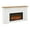 White and Oak, variant on Bowery Hill 58.5" Modern Solid Wood Electric Fireplace in White
