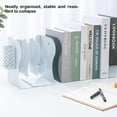 thumbnail image 3 of facefd Bookend Telescopic Replacement Solid Color 3 Compartment Coated Anti-rust School Book End Rack with Pencil Holder White, 3 of 9