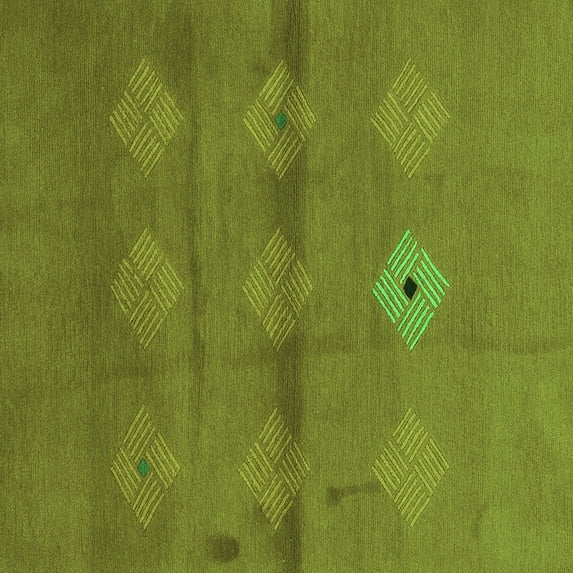 Ahgly Company Indoor Square Abstract Green Modern Area Rugs, 6' Square