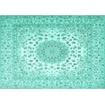 thumbnail image 1 of Ahgly Company Machine Washable Indoor Rectangle Persian Turquoise Blue Traditional Area Rugs, 2' x 5', 1 of 4