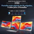 thumbnail image 4 of Triple Monitor Para Laptop 16 Pulgadas Srgb 100% 16:10 Plateado, 4 of 6