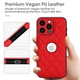 thumbnail image 6 of Unique Logo View Design Luxury PU Leather Lozenge Pattern Phone Case for iPhone 16 Plus Anti-Slip Scratch Resistant Ultra Slim Shockproof Anti-fall Protective Phone Case Cover,Red, 6 of 7