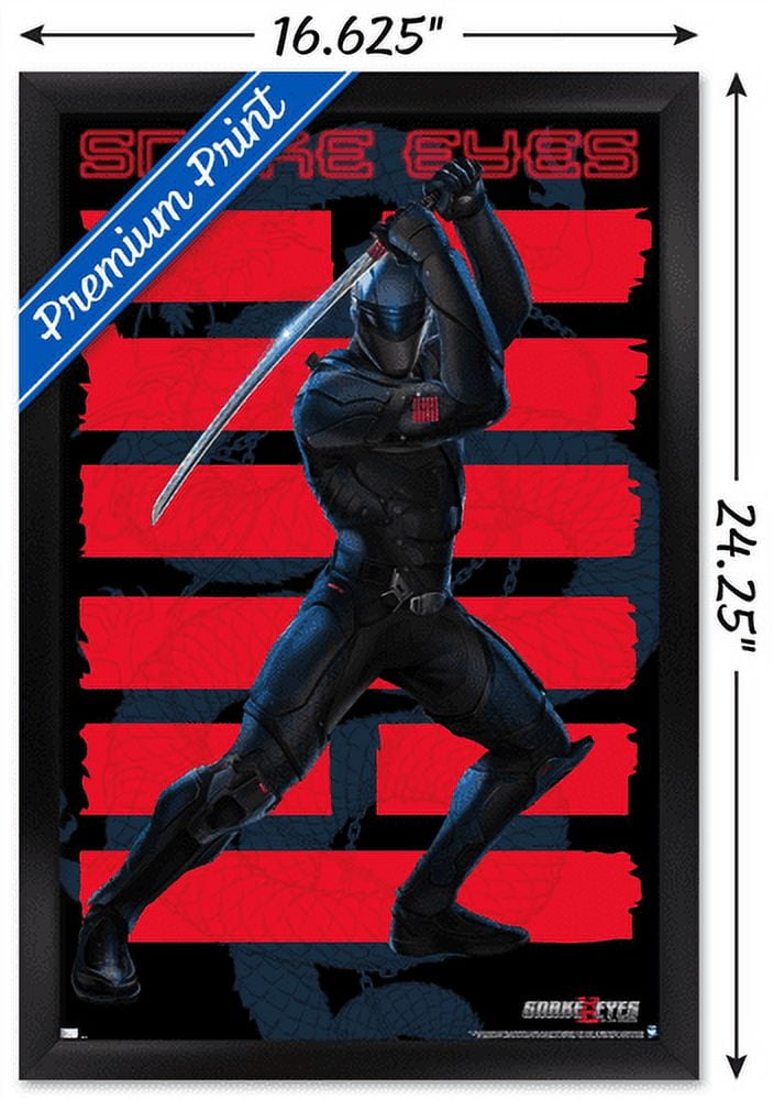 G.I. Joe: Snake Eyes - Sword Wall Poster, 14.725" x 22.375", Framed