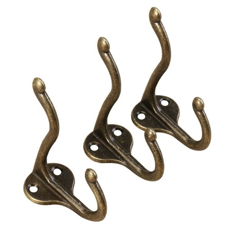 

10 Pcs Office Hook Towel Hanger for Bathroom Clothes Wall Screw Antique up Alloy