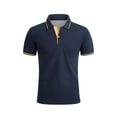 thumbnail image 5 of BVOFAR Big and Tall Golf Shirts for Men Business Casual Color Block T-Shirt Relaxed Fit Short Sleeve Basic Tees Moisture Wicking Performance Tops with Pockets Dark Blue M, 5 of 6