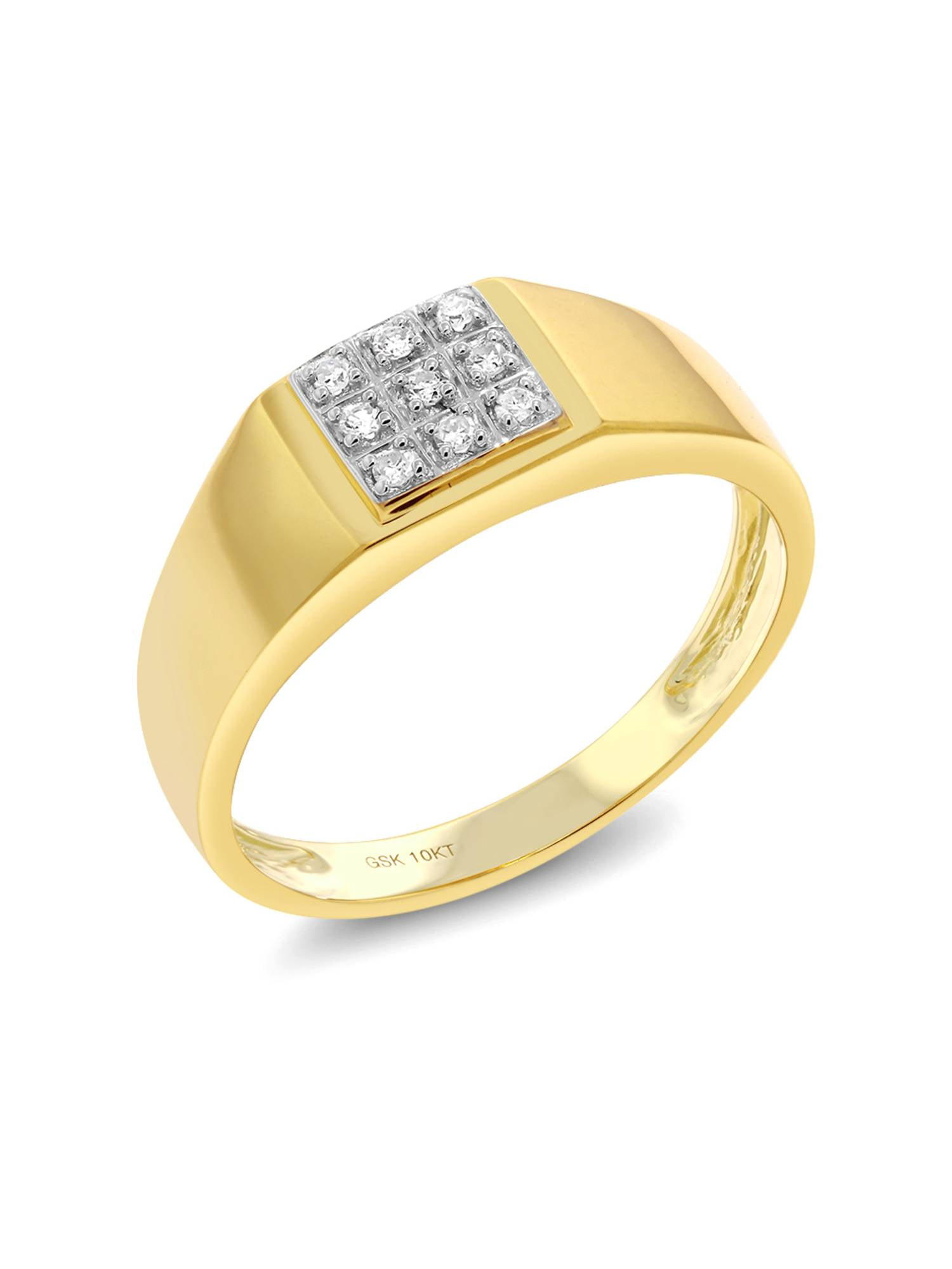 Gem Stone King - Gem Stone King 10K Solid Yellow Gold Men's White ...