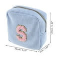 thumbnail image 2 of Unique Bargains 1 Pc Letter S Pattern Makeup Bag for Travel Blue Corduroy, 2 of 6