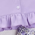 thumbnail image 4 of CAUYDY Toddler Girls Outfits Set Short Sleeve Print Tops + Shorts For 18-24 Months 2t 3t 4t 5t 6t Girls 2PCS Outfits Pajamas Children's Gift Summer Pjs Kids (Sizes 4-5 Years,H03-Purple), 4 of 8