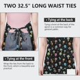 thumbnail image 6 of Black Colorful Skull Mushroom Pattern Apron-Garden Aprons for Women with Pockets-Cotton Linen Waterproof Kitchen Cooking Gardening Aprons Adjustable for Kitchen,Cooking,BBQ and Salon 33x27 Inch, 6 of 7