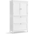 thumbnail image 2 of Floor Storage Cabinet, Storage Unit, Freestanding  Cabinet with 2 Drawers and 2 Doors, Adjustable Shelf, 11.8 x 23.6 x 43.3 Inches, White, 2 of 7