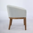 thumbnail image 5 of Mid Century Modern Upholstered Barrel Dining Chairs with Arms,Farmhouse Linen Kitchen & Dining Room Chairs with Natural Hardwood Frame, 19" W Accent Chairs for Living Room,Single Pack,Beige No.8549, 5 of 8