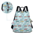thumbnail image 7 of FORMRS Women's Travel Backpack Purse Anti-Theft Hidden Pockets Casual Shoulder Bag, Blue Trains Pattern, 7 of 7