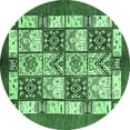 thumbnail image 1 of Ahgly Company Indoor Round Abstract Emerald Green Modern Area Rugs, 7' Round, 1 of 4