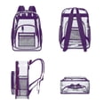 thumbnail image 7 of Sanmadrola Clear Backpack Clear Bag Heavy Duty Waterproof Transparent Large PVC Backpacks for Teenagers Women Men for Stadium School College Travel Work Hiking, Purple, 7 of 7