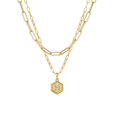 thumbnail image 1 of Collar de cadena chapado en oro para mujer Collar de capas con colgante de letra hexagonal Wmkox8yi sjalhkljlk5831, 1 of 1