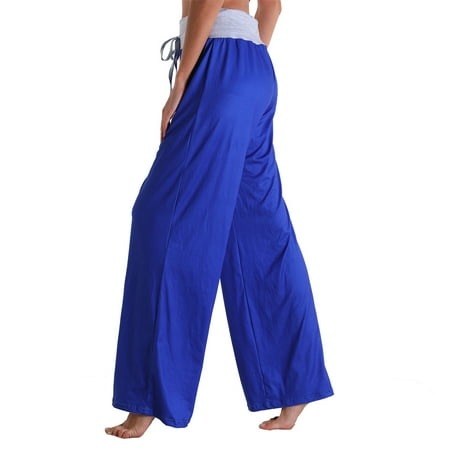 

Womens Pants Women s Pajama Pants Stretch Bottoms Cotton Drawstring Lounge Sleepwear With Pockets(XL Blue)