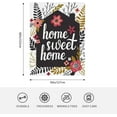 thumbnail image 2 of Floral Elements Home Sweet Home Flannel Fleece Bed Blanket Throw Blanket, 2 of 7