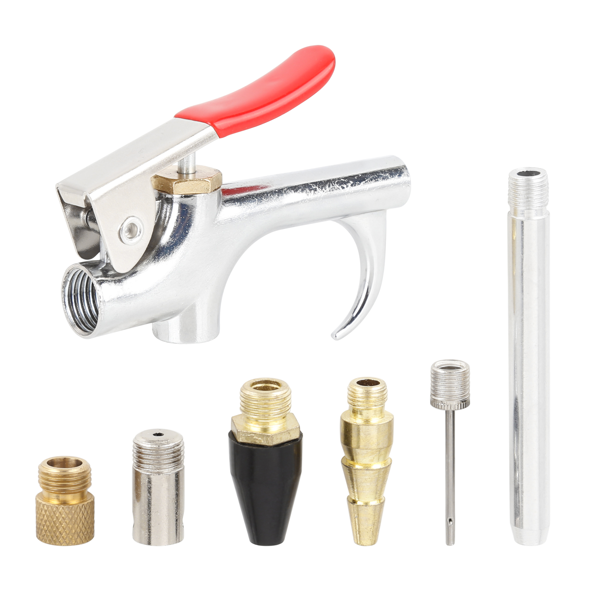 Car Truck Air Blow Gun Accessory Kit with 5 Interchangeable Nozzles Air Compressor Tools Kit