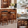 thumbnail image 2 of AULIFE Bar Stools Mid-Back Modern Swivel Barstools,Kitchen Counter Genuine Leather Upholstered Island Barstool with Footrest for Home Kitchen Dining Room, 2 of 6