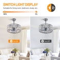 thumbnail image 2 of Ceiling Fan with Light 18in Invisible Fandelier Crystal Chandelier Fan with Remote Control Modern for Living Room Bedroom Dining Room, 2 of 10