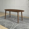 thumbnail image 4 of Ada Mid-Century Modern Oval Dining Table - Walnut Wood, 67" Seats 6, for Dining Room or Kitchen. Stylish, Space-Saving Design, Brown Finish, Solid Wood., 4 of 16