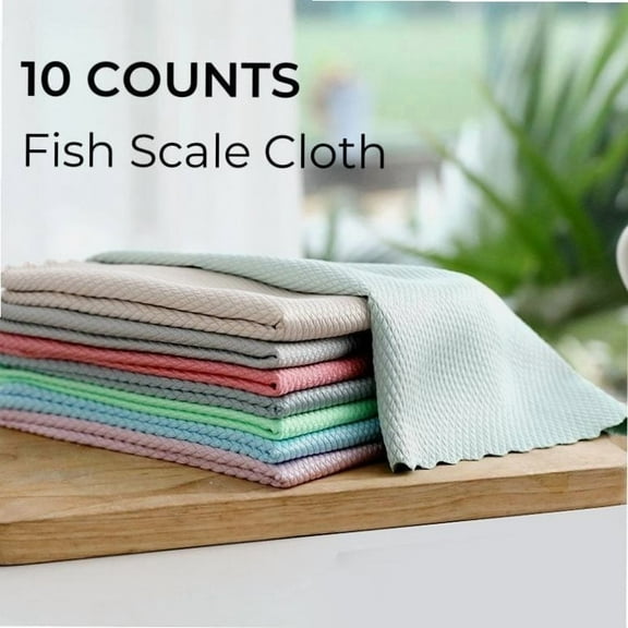 10pcs Magic Cleaning Cloths, streak-free, lint-free for glass, mirror, window, car. Reusable & durable for home & kitchen.
