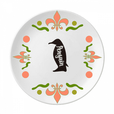 

Penguin Black And White Animal Flower Ceramics Plate Tableware Dinner Dish