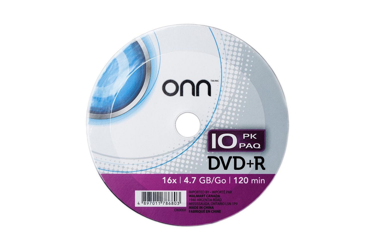 DVD+R Onn – Paquet de 10