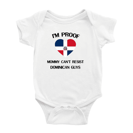 

I m Proof Mommy Can t Resist Dominican Guys Baby Bodysuit Newborn Clothes Outfits (White 18-24 Months)