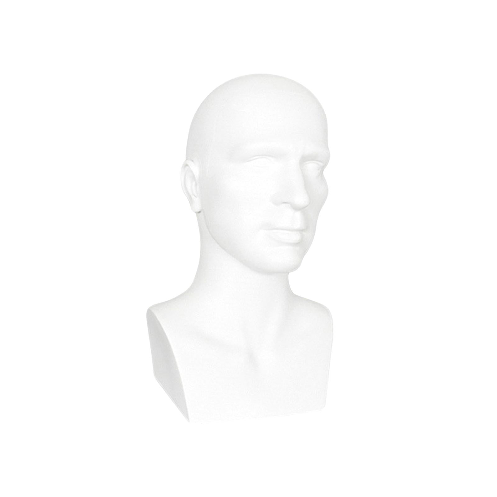 Bothyi Mannequin Male Head Display Stand Accessory for Scarves, Jewelry 15inch Tall White