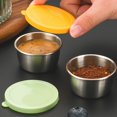 thumbnail image 7 of Shoreew 6Pcs Sauce Cups with Easy Open Colorful Lids Leak-Proof 40ml Salad Dressing Containers Stainless Steel Snack Cups, 7 of 7