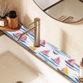 thumbnail image 2 of Yayeee Faucet Mat for Kitchen Sink 30" Diatomite Long Splash Guard Pad, Pink Hand Drawn Sailboats, 2 of 7