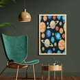 thumbnail image 2 of Galaxy Wall Art with Frame, Galaxy Space Art Solar System Planets Mars Mercury Uranus Jupiter Venus Print, Printed Fabric Poster for Bathroom Living Room, 23" x 35", Multicolor, by Ambesonne, 2 of 2