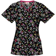 Women's Fashion Collection Froggy Friends V-Neck Printed Scrub Top
